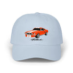 1967 1968 Mustang Fastback Dad Hat Pony Car Cap Adjustable Orange White GT
