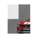 Red GT350 2025 Car Illustration Microfiber Blanket | Sports Muscle Car