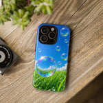 Bubbles Over Grass phone case | Tough Cover