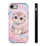 Scottish Fold Cat Kawaii Cute Portrait Art Tough Phone Case