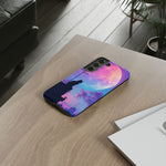Silhouette Cat Moon Phone Case | Purple Pink Sky Vaporwave Cover