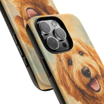 Goldendoodle Fluffy Curls Portrait Art Tough Phone Case