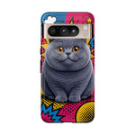 British Shorthair Round Pop Art Tough Phone Case