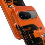Orange Mustang Art Phone Case, GT500 American Muscle Car Tough Cover for Male