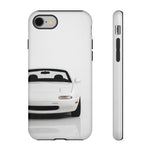 White NA Miata Phone Case, Retro MX5 Roadster Cover, Gift for Car Guys