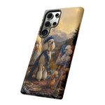 Poodle Painter Scene phone case | Artistic Dog Landscape