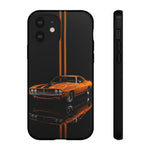 Orange Cuda Phone Case, Muscle Car Stripe Studio Cover, Gift