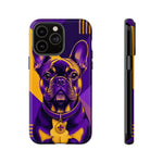 French Bulldog Pop-Art Portrait Tough Phone Case - Purple Gold