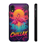Chillax Flamingo Tropical Vaporwave Phone Case – Retro Bird Aesthetic