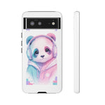 Pastel Panda Phone Case, Glitch Color Block Cover