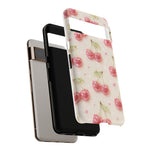 Pink Cherry Pattern Phone Case | Cute Retro Fruit Design