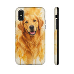 Golden Retriever Watercolor Art Tough Phone Case - Dog Portrait