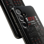 R35 GTR Infographic Phone Case, Black Spec Sheet Tough Cover