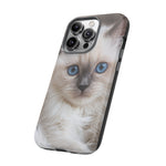 Ragdoll Kitten Phone Case, Blue Eyes Macro Portrait Cover, Gift