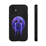 Glitch Sad Face Phone Case, Anime Melt Static Tough Cover