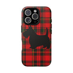 Scottish Terrier Silhouette Plaid Art Tough Phone Case