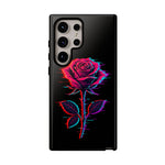 Glitch Rose Neon Phone Case Vaporwave Tough Cover