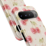 Pink Cherry Pattern Phone Case | Cute Retro Fruit Design