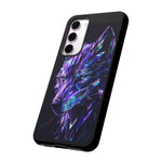 Holographic Wolf Phone Case, Fractured Prism Iridescent Cover