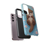 Kawaii Otter Animal Phone Case, Floating Shell Vector Cute Cover