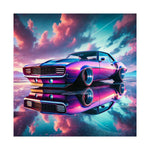1969 Chevy Camaro Poster Classic Muscle Car Sunset Neon Retro Wall Art