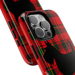 Scottish Terrier Silhouette Plaid Art Tough Phone Case