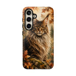 Maine Coon Forest King Watercolor Art Tough Cat Phone Case