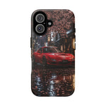 Red FD RX-7 Blossom Alley Tough Phone Case - Rain-Slicked Night