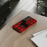 Scottish Terrier Silhouette Plaid Art Tough Phone Case