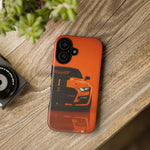 Orange Mustang Art Phone Case, GT500 American Muscle Car Tough Cover for Male