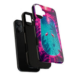 Neon Flamingo Pool Vaporwave Art Tough Phone Case