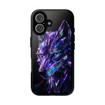 Holographic Wolf Phone Case, Fractured Prism Iridescent Cover