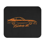 Fairlady Z orange outline car Mouse Pad | Datsun 240Z silhouette desk mat