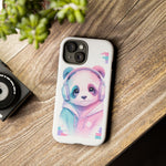 Pastel Panda Phone Case, Glitch Color Block Cover