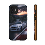 Skyline GT-R R34 White Nurburgring Speed Art Tough Phone Case