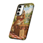 Cocker Spaniel Picnic Scene phone case | vintage dog art