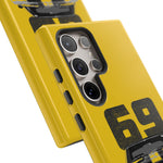 1969 Camaro Z28 Yellow Front View Muscle Car Tough Phone Case