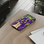 Boxer Halftone Portrait Tough Phone Case - Green and Violet