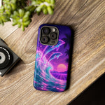 Neon Dolphin Ocean Vaporwave Art Tough Phone Case