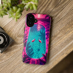 Neon Flamingo Pool Vaporwave Art Tough Phone Case