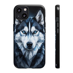 Siberian Husky Geometric Diamond Art Tough Phone Case