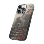 Autumn Temple Steps phone case | Japanese watercolor landscape cover