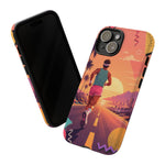 Retro Runner Sunset phone case | 80s Vaporwave jogging design