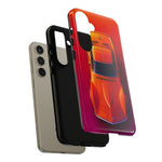 C3 Corvette Phone Case, Orange Top-Down Duotone Gradient Cover