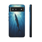 Barracuda Silhouette Phone Case, Sunlit Marine Art Tough Cover