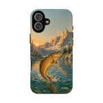Leaping Golden Trout Lake Scene phone case | Tough Cover