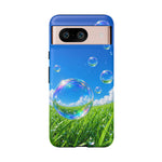 Bubbles Over Grass phone case | Tough Cover