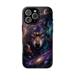 Cosmic Wolf Phone Case, Galaxy Nebula Portrait Tough Cover, Gift