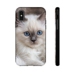 Ragdoll Kitten Phone Case, Blue Eyes Macro Portrait Cover, Gift