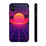 Classic Grid Sunset Vaporwave Art Tough Phone Case